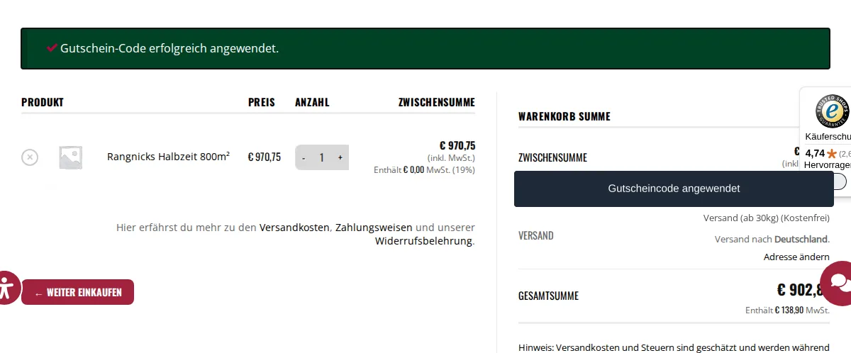 Öffentlich freigegebener Prüfnachweis für Rasendoktor vom 19.10.2026, 22:01 Uhr