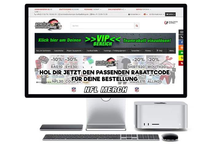 American Footballshop Gutschein einlösen